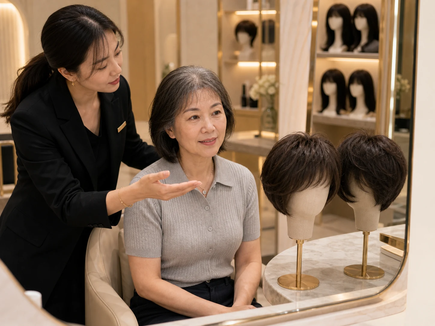 REESE瑞茜假发罗湖区唐女士|白发覆盖的两套轮换判断