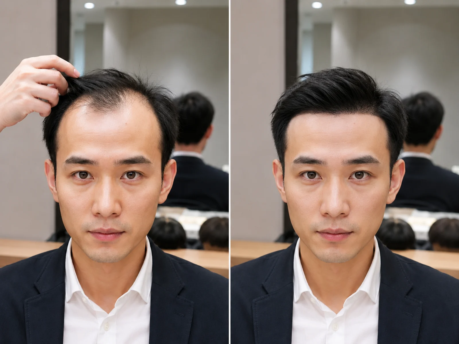 REESE瑞茜假发福田区许先生|男士商务补发,密度与边缘怎么判断