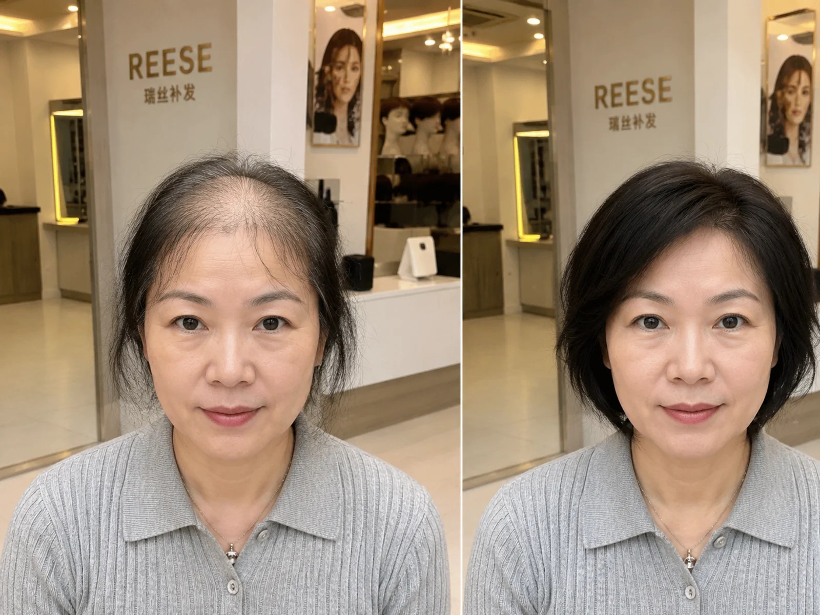 REESE瑞茜假发罗湖区叶女士|染后头皮敏感与白发覆盖过渡比较