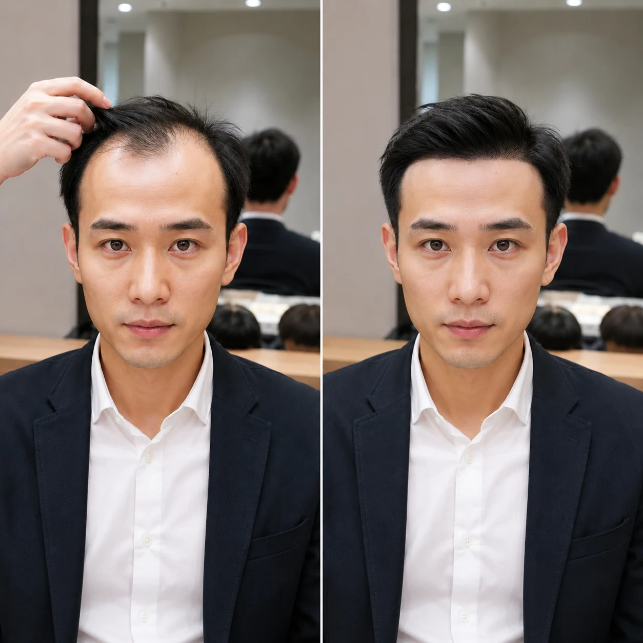 REESE瑞茜假发匿名案例｜男士发际线后移修饰场景