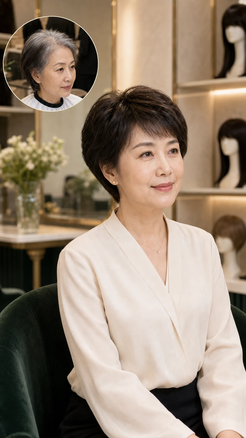 REESE瑞茜假发匿名案例｜与家人沟通后首次到店试戴场景